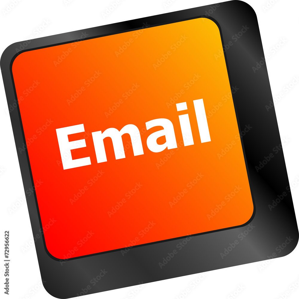 Aufkleber computer keyboard with email key - business concept