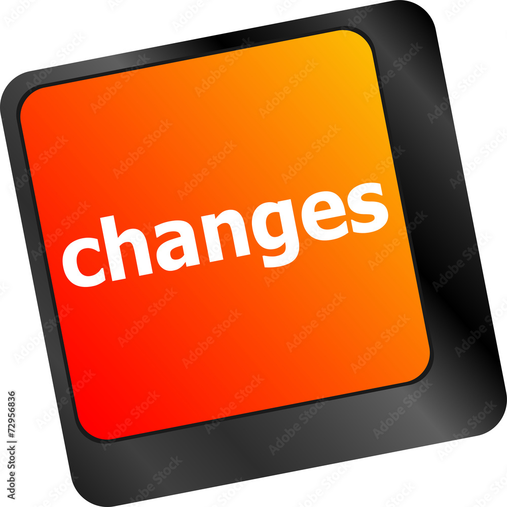 Poster changes ahead concept with key on keyboard