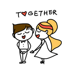 hand drawing cartoon abstract love