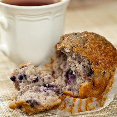 Homemade Blueberry Muffin. Selective focus.