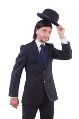 Young businessman isolated on the white background