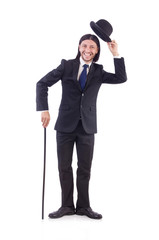 Young businessman isolated on the white background