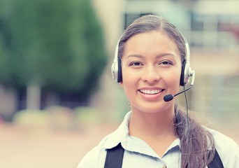 customer service representative, call center agent on phone 