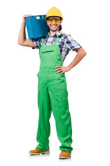 Industrial worker isolated on the white background