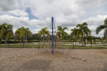 playground with slides and climbing frame