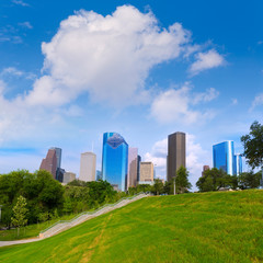 Fototapeta premium Huston skyline Eleanor Tinsley park Texas US