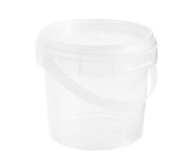 White Plastic Bucket isolated on white background