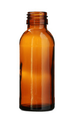 Brown Glass Bottle Threaded Mouth isolated on white background