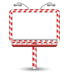 blank candy cane billboard isolated on white background