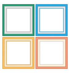Four multicolored frameworks in pastel colors