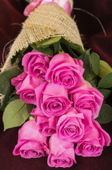 romantic bouquet of Ecuadorian pink roses