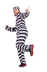 Prison inmate isolated on the white background