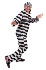 Prison inmate isolated on the white background