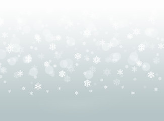 grey abstract falling snowflake bokeh winter background