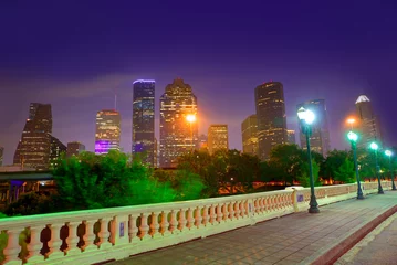 Stoff pro Meter Houston skyline at sunset  Sabine St Texas USA © lunamarina