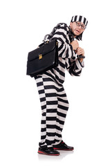 Prison inmate isolated on the white background