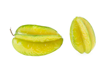 carambola, star fruit isolated on white background