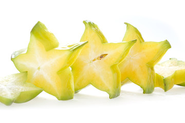 Fototapeta premium carambola, star fruit isolated on white background