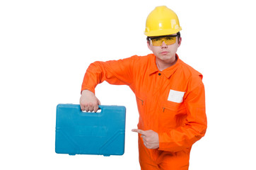 Industrial worker isolated on the white background