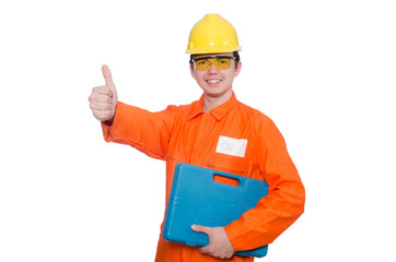Industrial worker isolated on the white background