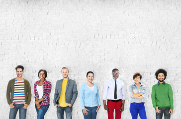 Fototapeta premium Group of Multiethnic Diverse Cheerful People