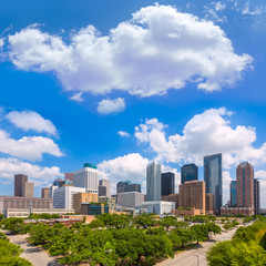 Houston skyline from south in Texas US