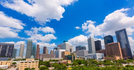 Zelfklevend Fotobehang De skyline van Houston vanuit het zuiden in Texas US © lunamarina