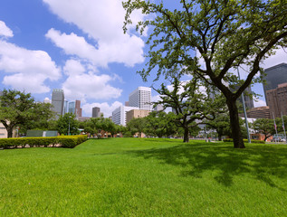 Houston skyline cityscape in Texas US