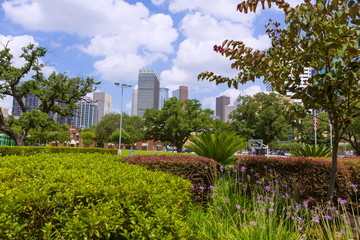 Houston skyline cityscape in Texas US