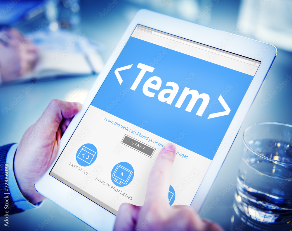 Poster digital online browsing device working team
