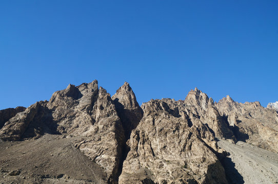 High mountains at Attabad Lake in Northern Pakistan