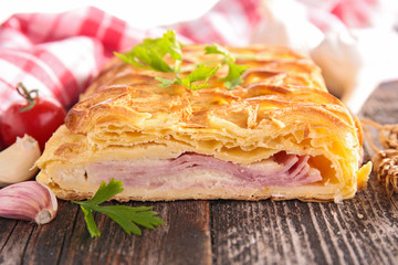 puff pastry with cheese and bacon