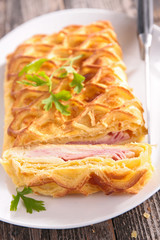 puff pastry with cheese and bacon