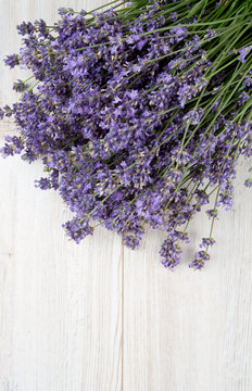 lavender on wooden surface