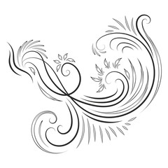 Classical ink swirl ornament