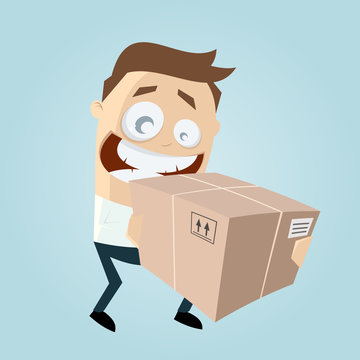 paket lieferung business mann lustig