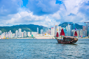Hong Kong - JULY 27, 2014: Hong Kong Victoria Harbour on July 27