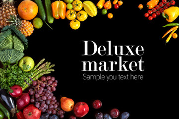 Healthy eating background. Deluxe market