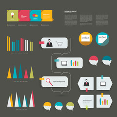 Collection of colorful flat infographic elements.