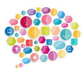 Set of various stroke icons. Trend flat vector shape.