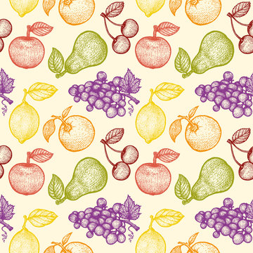 Retro fruits pattern