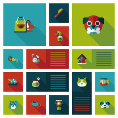 Pet ui flat design background set, eps10