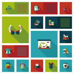 Pet ui flat design background set, eps10
