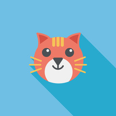 Pet cat flat icon with long shadow,eps10