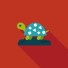 Pet turtle flat icon with long shadow,eps10