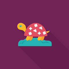 Pet turtle flat icon with long shadow,eps10