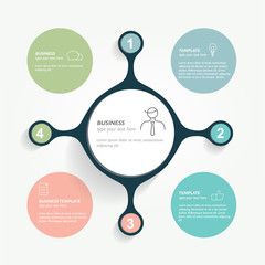 Round infographic template. Network banner. Vector.