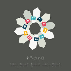 Arrow template. Black infographic. Vector.