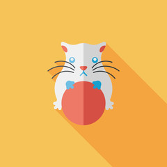 Pet mouse flat icon with long shadow,eps10