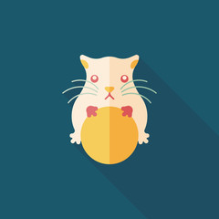 Pet mouse flat icon with long shadow,eps10